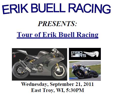 September 2011 Newsletter – Erik Buell Racing