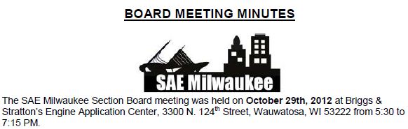 October 2012 Board Meeting Minutes