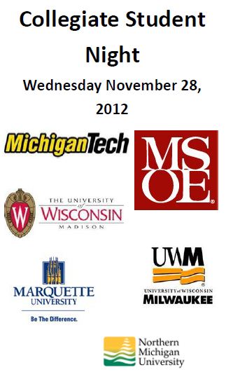 November 2012 Newsletter – Collegiate Student Night