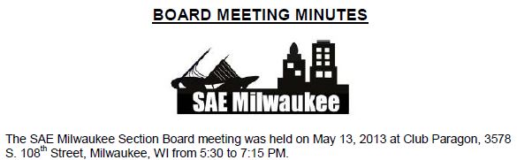May 2013 Board Meeting Minutes