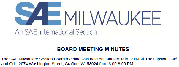 January 2014 Board Meeting Minutes