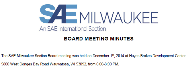 December 2014 Board Meeting Minutes